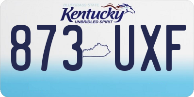 KY license plate 873UXF