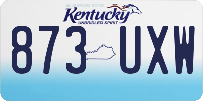 KY license plate 873UXW