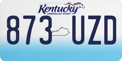 KY license plate 873UZD