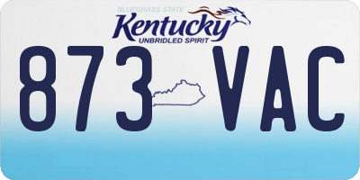 KY license plate 873VAC