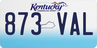 KY license plate 873VAL