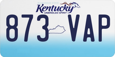KY license plate 873VAP