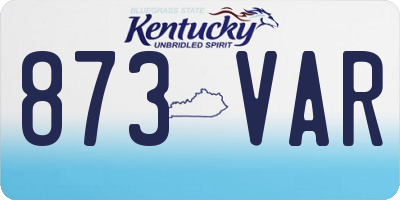 KY license plate 873VAR