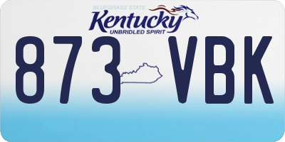 KY license plate 873VBK