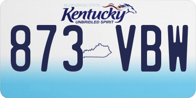KY license plate 873VBW