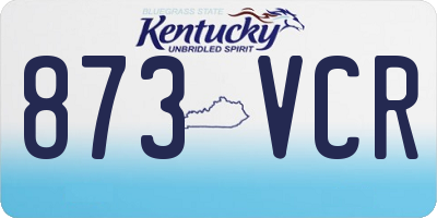 KY license plate 873VCR