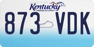 KY license plate 873VDK