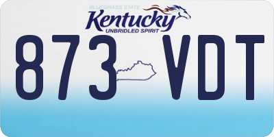KY license plate 873VDT
