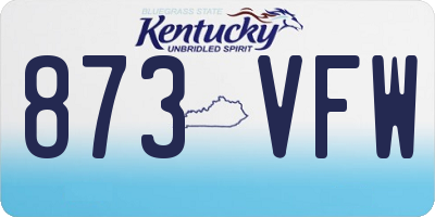 KY license plate 873VFW