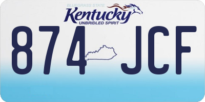 KY license plate 874JCF