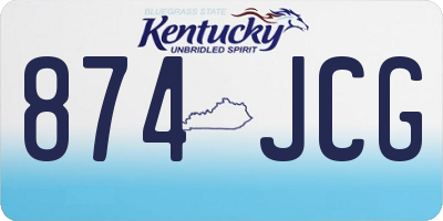 KY license plate 874JCG