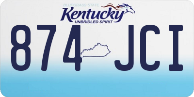 KY license plate 874JCI