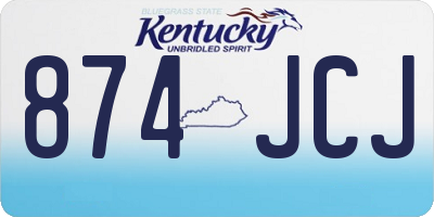 KY license plate 874JCJ
