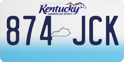 KY license plate 874JCK