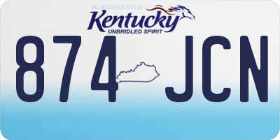 KY license plate 874JCN