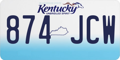 KY license plate 874JCW