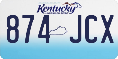 KY license plate 874JCX