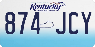 KY license plate 874JCY