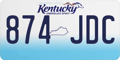 KY license plate 874JDC