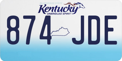 KY license plate 874JDE