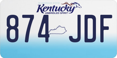 KY license plate 874JDF