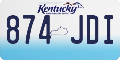 KY license plate 874JDI