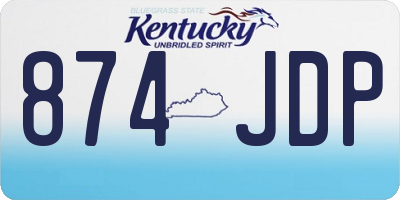 KY license plate 874JDP