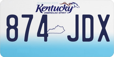 KY license plate 874JDX