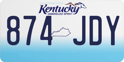 KY license plate 874JDY