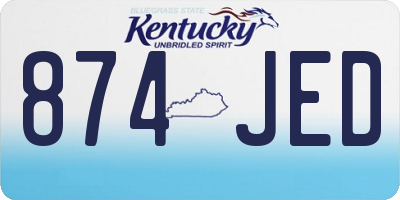 KY license plate 874JED