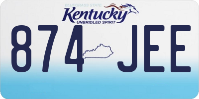 KY license plate 874JEE
