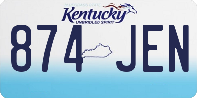 KY license plate 874JEN