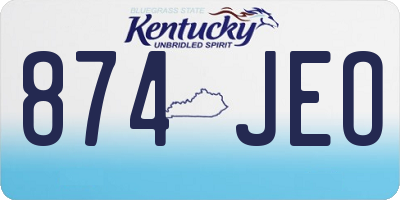 KY license plate 874JEO