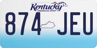 KY license plate 874JEU