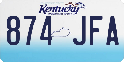 KY license plate 874JFA