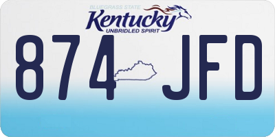 KY license plate 874JFD