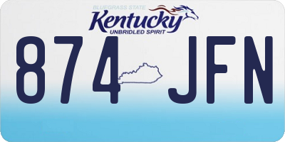 KY license plate 874JFN