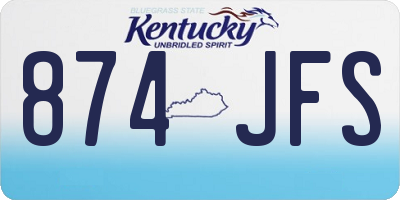 KY license plate 874JFS