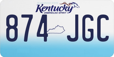 KY license plate 874JGC