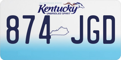 KY license plate 874JGD