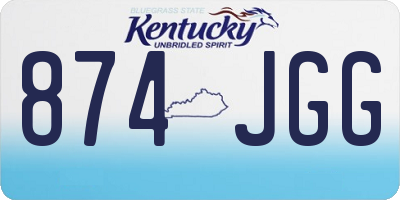 KY license plate 874JGG