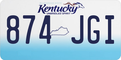 KY license plate 874JGI