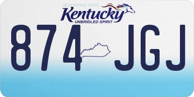 KY license plate 874JGJ