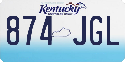 KY license plate 874JGL