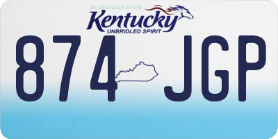 KY license plate 874JGP