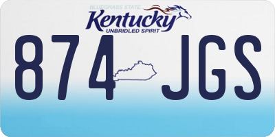 KY license plate 874JGS