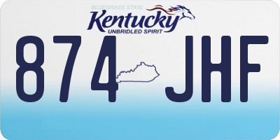 KY license plate 874JHF
