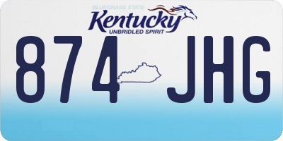 KY license plate 874JHG