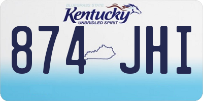 KY license plate 874JHI
