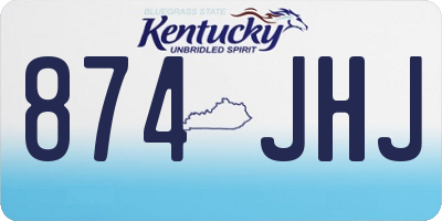 KY license plate 874JHJ